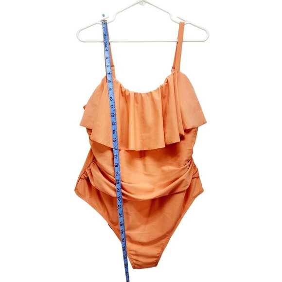 CUPSHE Women's Swimsuit Ruffle Trim Belly Concealing One Piece Swimwear Size 2X - Picture 7 of 13